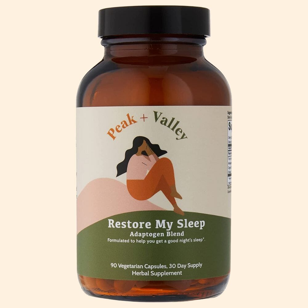 Restore My Sleep Adaptogen Capsules Capsuled Supplement Peak and Valley