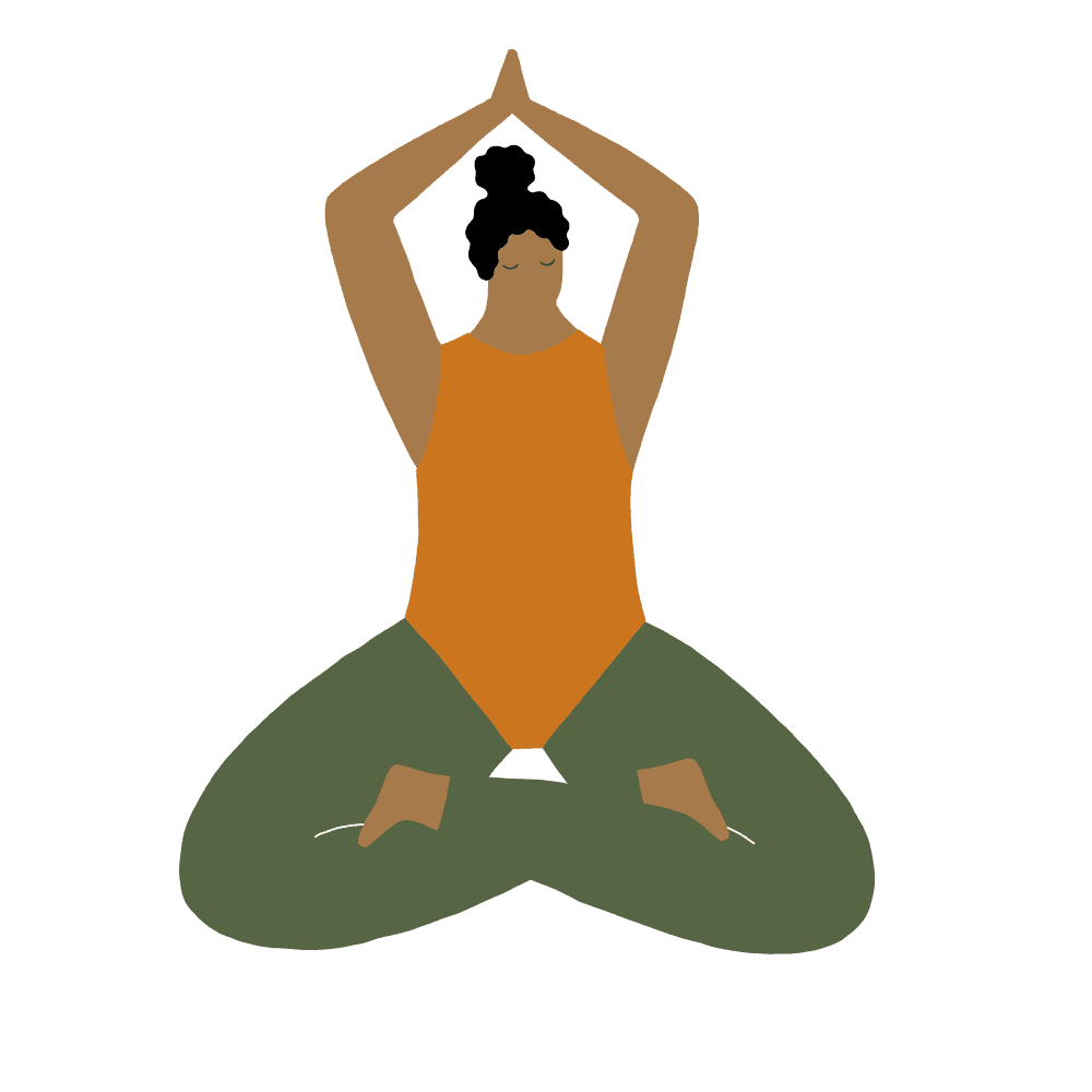 Illustrative graphic of woman meditating
