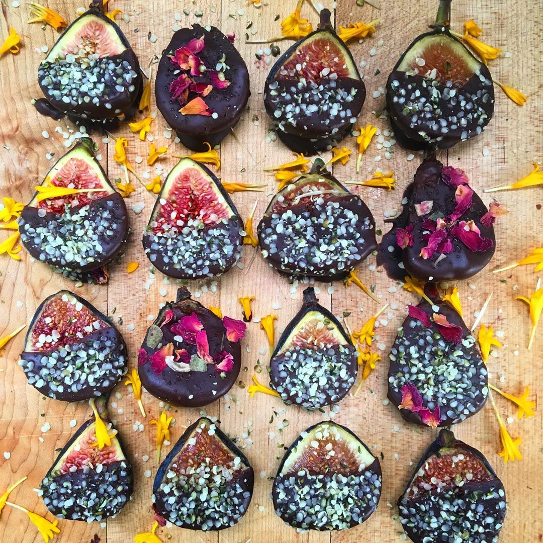 Chocolate Covered Figs with Chia Seeds